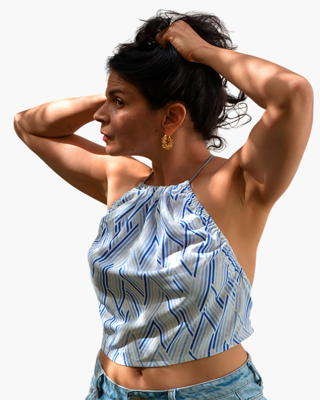 Blusa tipo top diseño de triangulos