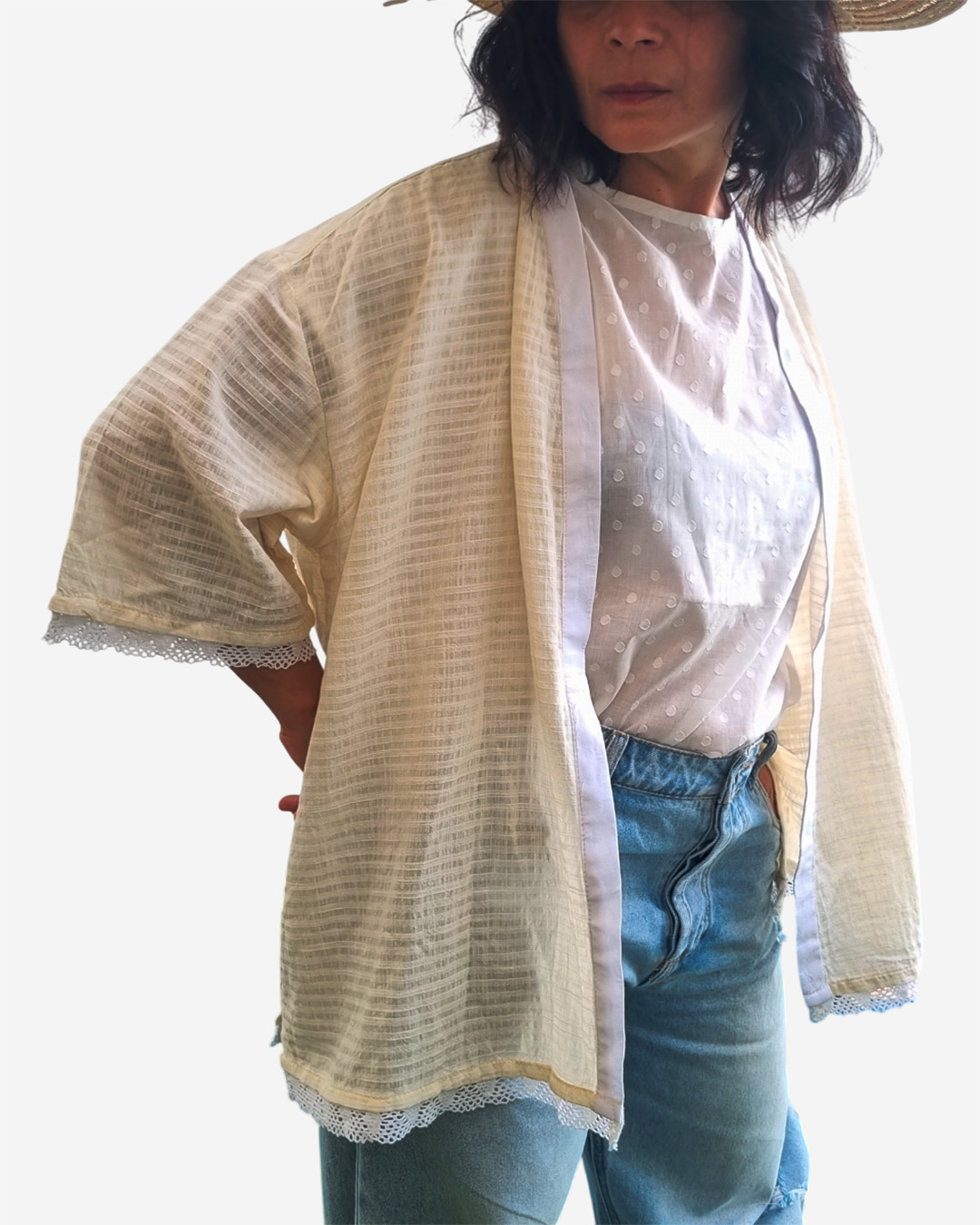 Blusa abierta estilo kimono